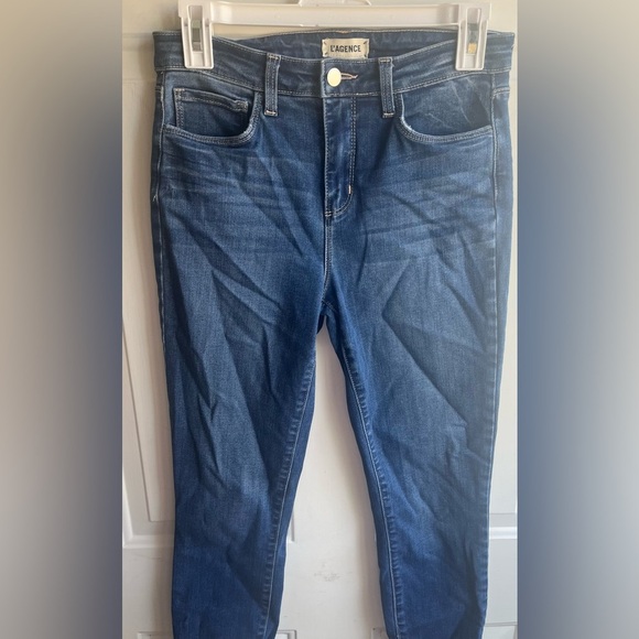 L’agence Margot High Rise Super Stretch Skinny Cropped Jean in true blue size 26 - Picture 3 of 8